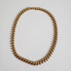 Vintage Funky Chunky Chain Collar Length Necklace --- Retro 1980's 1990's Style